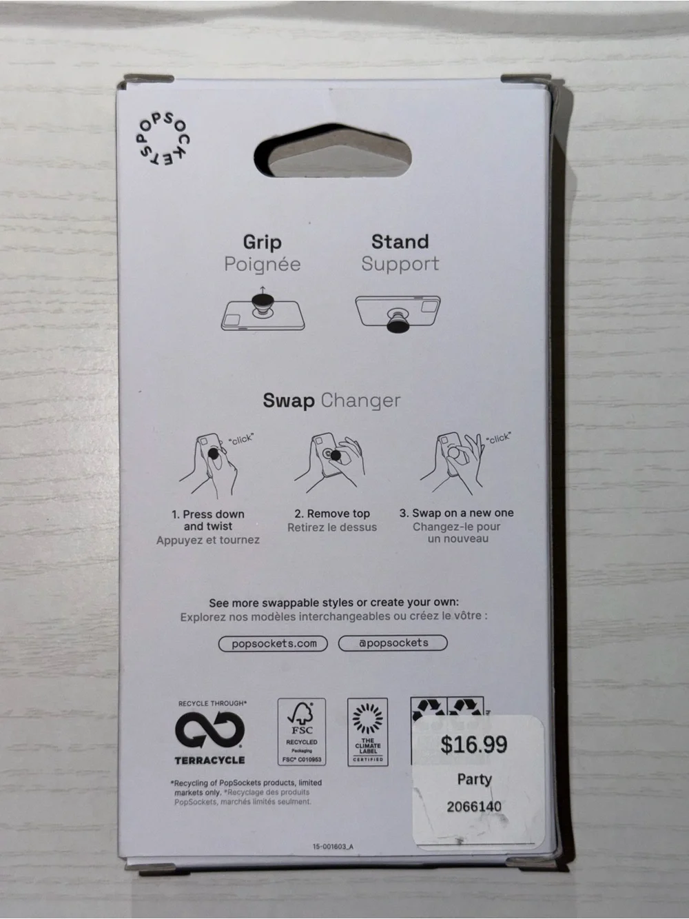 PopSocket Peanuts Snoopy Yellow and White Phone Grip & Stand